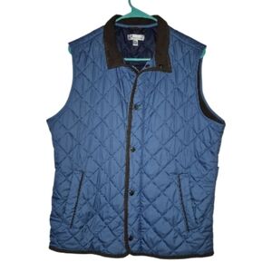 Peter Millar Mens Essex Quilted Vest Blue Medium